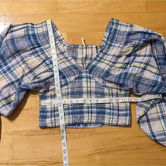 Free PEOPLE marlena plaid top small @L1 - Picture 5 of 10